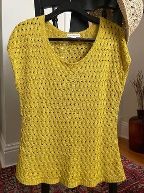 Coldwater Creek Open Knit Cap Sleeved Sweater